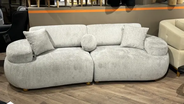 Диван прямой трехместный Rio 3 Seather букле (Турция) (Серый) Выставочный образец | Интернет магазин Масса Мебель