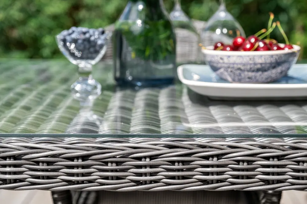 "Латте" плетеный стол из искусственного ротанга 160х90см, цвет графит (sis) - интернет магазин Масса Мебель