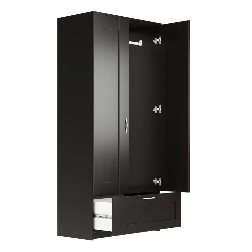 Шкаф для одежды комбинированный Сириус 2 двери и 1 ящик дуб венге (GL) - интернет магазин Масса Мебель