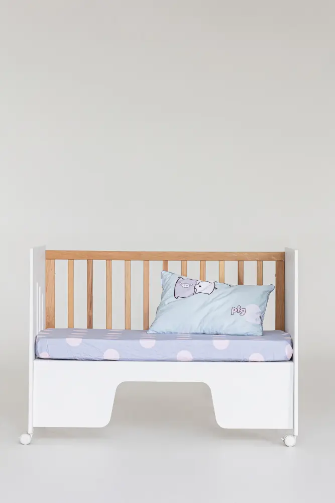 Кроватка-стол Mia белый/дерево (ANT)  