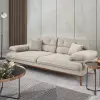 Диван прямой Bella Beige 020, белый велюр (Турция)