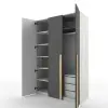 Шкаф трехстворчатый НьюТон Грэй темно серый лофт (POP)
