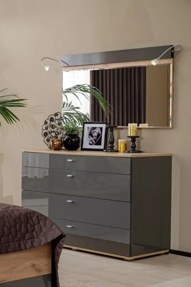 Комод Фиджи 1200  (Дуб Золотой/Антрацит) ЛД - интернет магазин Масса Мебель