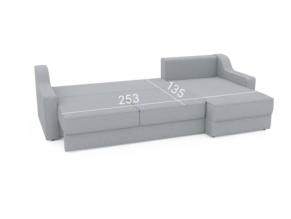 Диван-кровать угловой Монблан D-995 серый, Massa