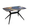 Стол обеденный  SHT-TU30-2/TT32 118/77 стекло/МДФ черный / синий сапфир (SHF)