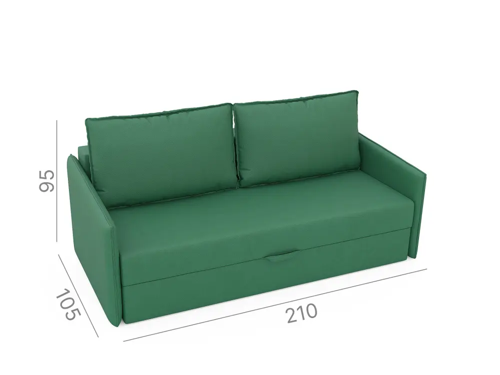 Диван прямой Лиссабон F- 667 зеленый, Massa