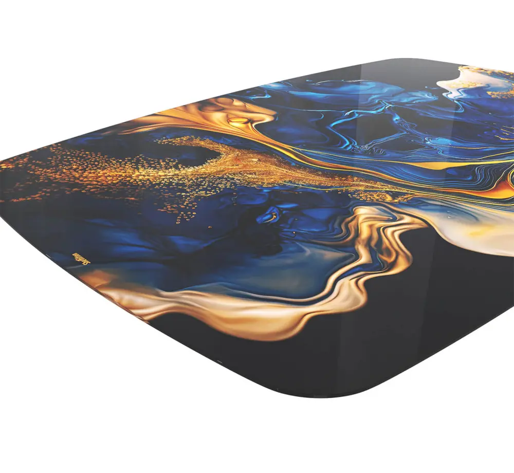 Стол обеденный  SHT-TU30-2/TT32 118/77 стекло/МДФ черный / синий сапфир (SHF) | Интернет магазин Масса Мебель