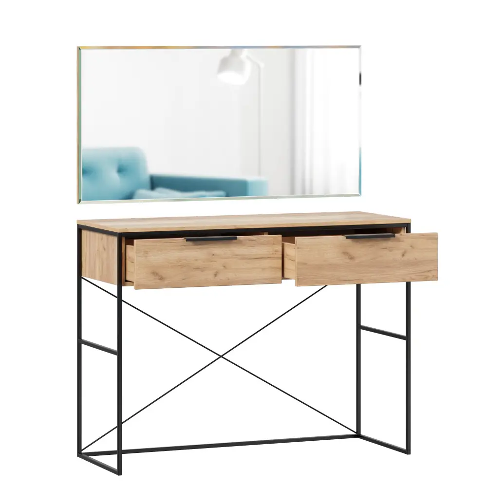 Стол туалетный с зеркалом Норд (Дуб Золотой) ЛД - интернет магазин Масса Мебель