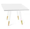 Стол обеденный квадратный SHT-TU14/80/80 ЛДСП белый муар / золото / белый снег(SHF)