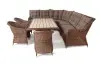 "Бергамо" обеденная группа угловая из искусственного ротанга, цвет коричневый (sis) | Интернет магазин Масса Мебель