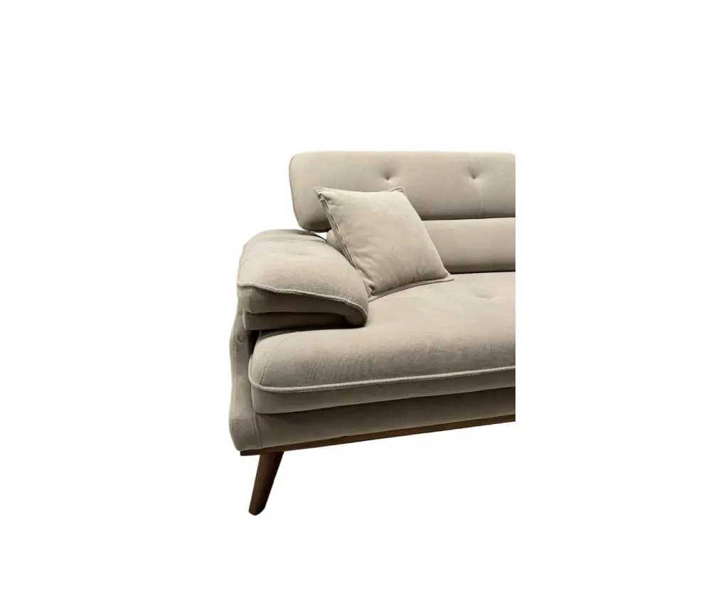 Диван прямой Bella Beige 020, белый велюр (Турция)