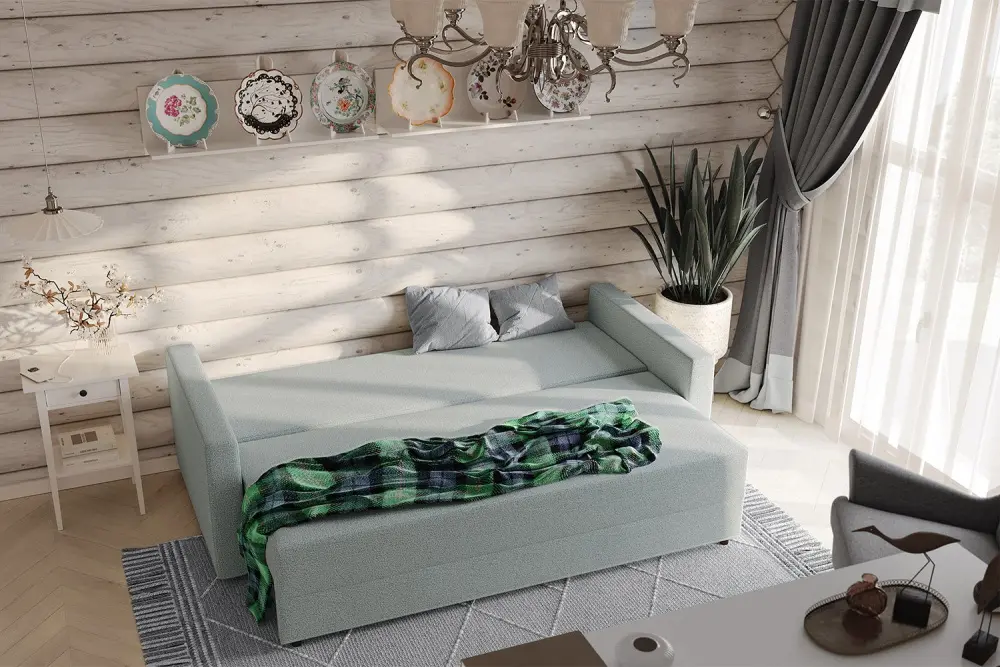 Диван кровать Вало Malmo мятный рогожка (GL) | Интернет магазин Масса Мебель