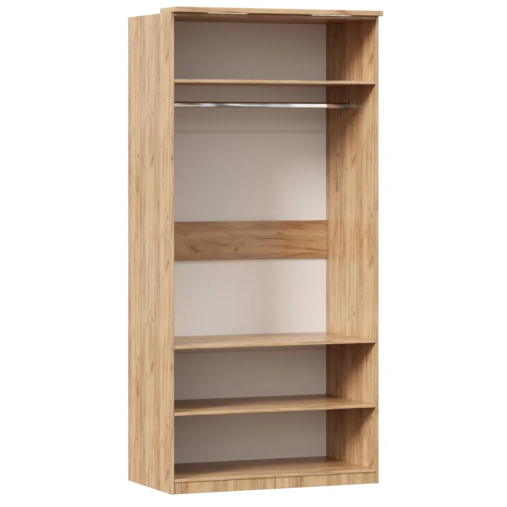 Шкаф распашной двухстворчатый Фиджи (Дуб Золотой/Белый) ЛД 