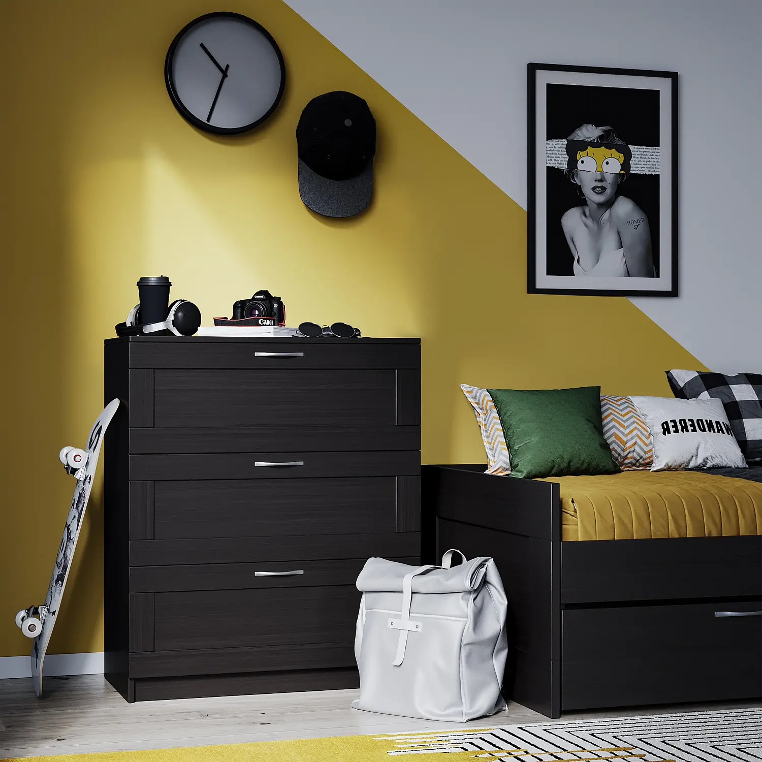 Комод Сириус 3 ящика венге (GL)