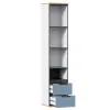 Стеллаж комбинированный Урбан (Белый/Капри Синий) ЛД | Интернет магазин Масса Мебель