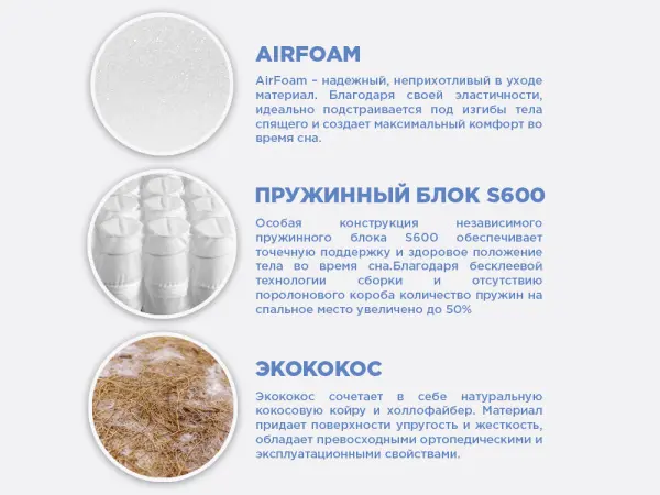 Матрас двуспальный Promo 5 S600 (BS) купить в Москве - интернет магазин Масса Мебель