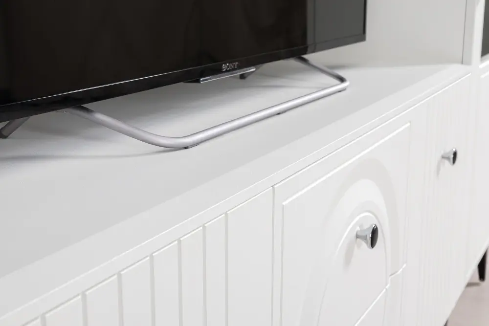 Тумба под ТВ 16.45  Валенсия белый/шагрень (Mob) | Интернет магазин Масса Мебель