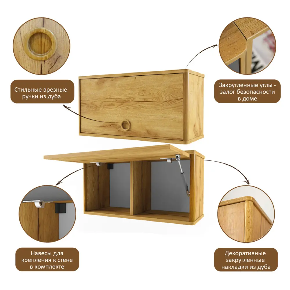 Полка закрытая Тэль дуб золотой (POP) | Интернет магазин Масса Мебель