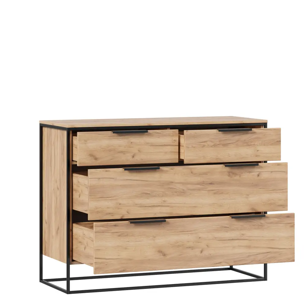 Комод Норд 1190 с 4 ящиками (Дуб Золотой) ЛД | Интернет магазин Масса Мебель