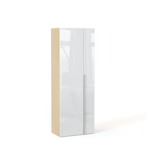 NEO Шкаф двухдверный с торцевой штангой  750х2100х430 белый глянец