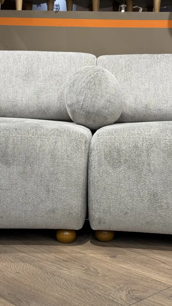 Диван прямой трехместный Rio 3 Seather букле (Турция) (Серый) Выставочный образец | Интернет магазин Масса Мебель