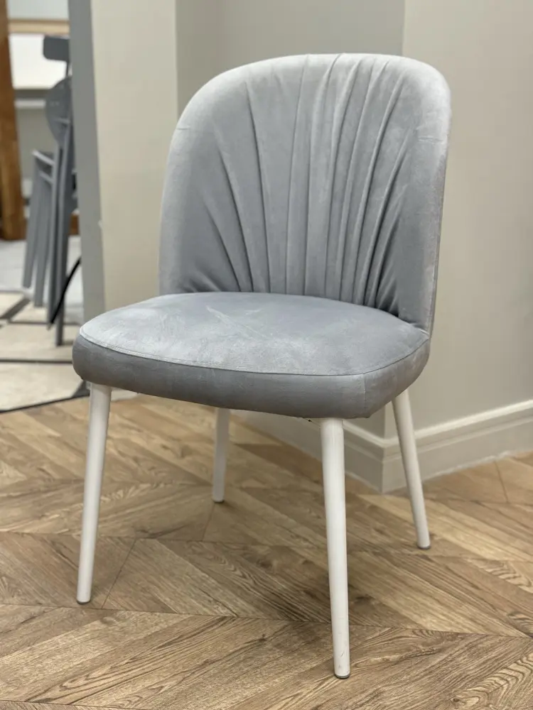 Стул мягкий Рози-s металл белый/3Velu 52 СКЛ. (VIS) Выставочный образец | Интернет магазин Масса Мебель