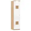 Шкаф одностворчатый с декор. накладками Фиджи (Дуб Золотой/Белый) ЛД