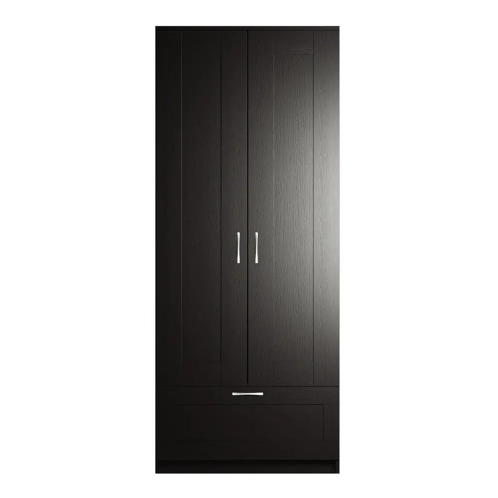 Шкаф для одежды комбинированный Сириус 2 двери и 1 ящик дуб венге (GL) - интернет магазин Масса Мебель