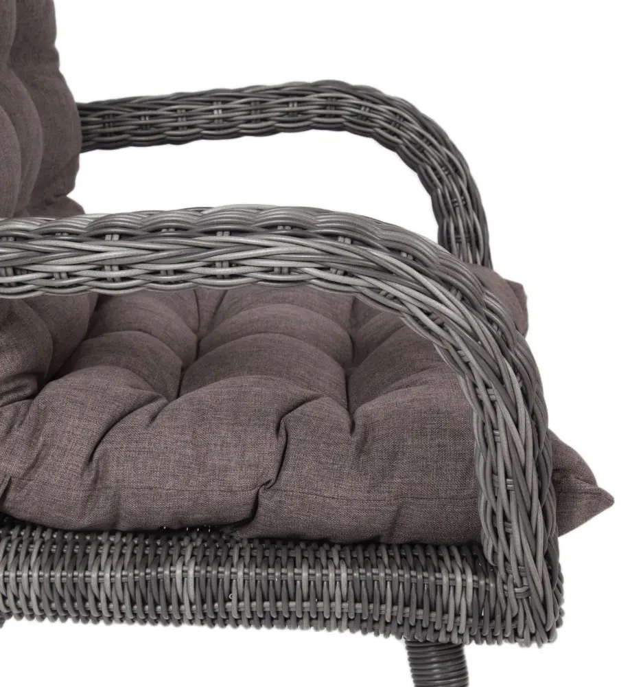 "Толедо" кресло плетеное с подушками, цвет графит (sis) | Интернет магазин Масса Мебель