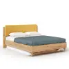 Кровать Марта-2  1600 с подъемным механизмом (вертикальная стежка Phuket) (Дуб Золотой/Горчично-желтый) | Интернет магазин Масса Мебель