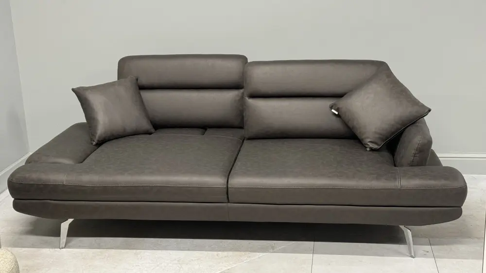 Диван прямой Fly 3 Seather (Турция) (Черный) Выставочный образец - интернет магазин Масса Мебель