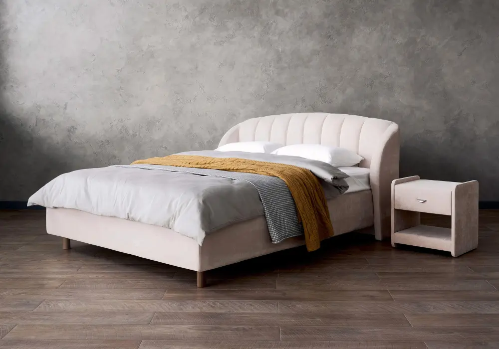 Кровать мягкая двуспальня Valencia 140/160/180/200 микровелюр/велюр (SM) | Интернет магазин Масса Мебель