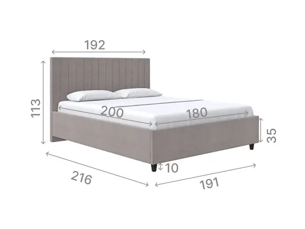 Кровать мягкая двуспальная Саманта 160х200 (MSS) (Коричневый)