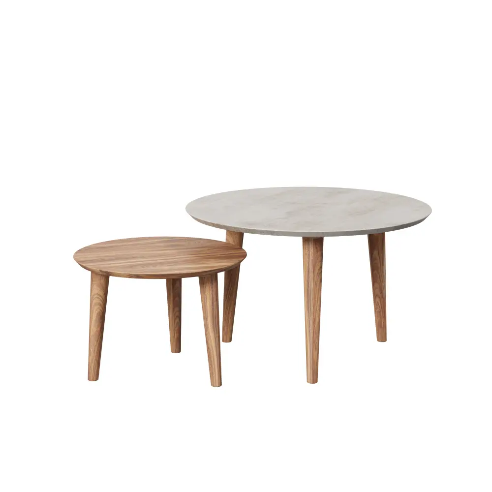 Комплект журнальных столов Тип 6 (Бетон серый/Орех фактурный) ЛД | Интернет магазин Масса Мебель