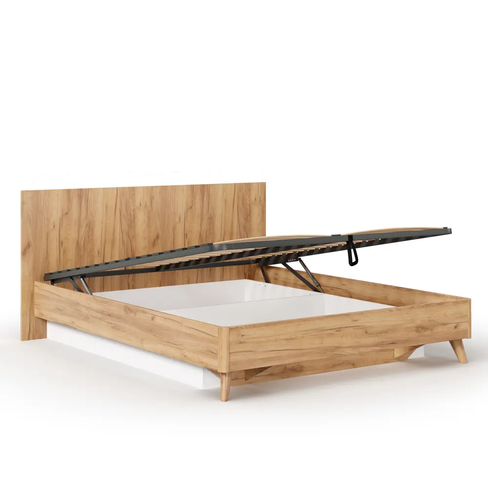 Кровать двуспальная 1600 Марта-2 с подъёмным механизмом (Дуб золотой) | Интернет магазин Масса Мебель