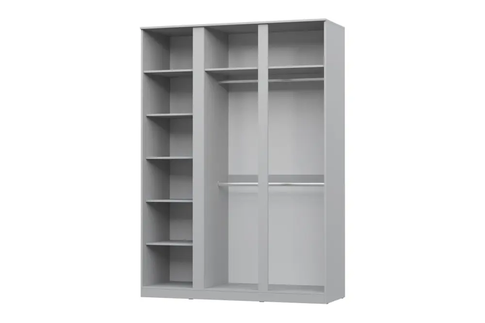 Шкаф трехстворчатый с зеркалом STERN белый (NK) - интернет магазин Масса Мебель