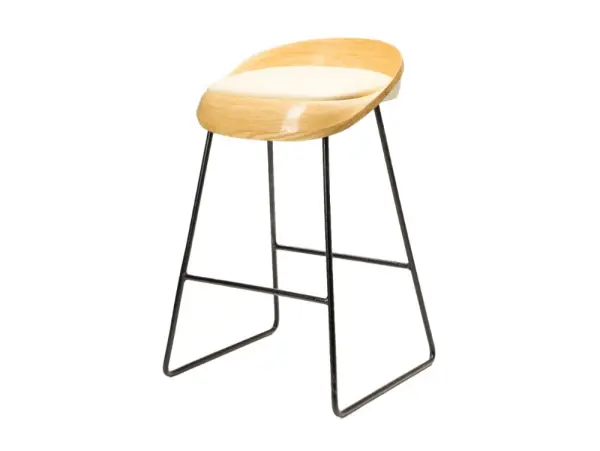 Барный стул TON ясень/черный/domus milk (MON) Выставочный образец