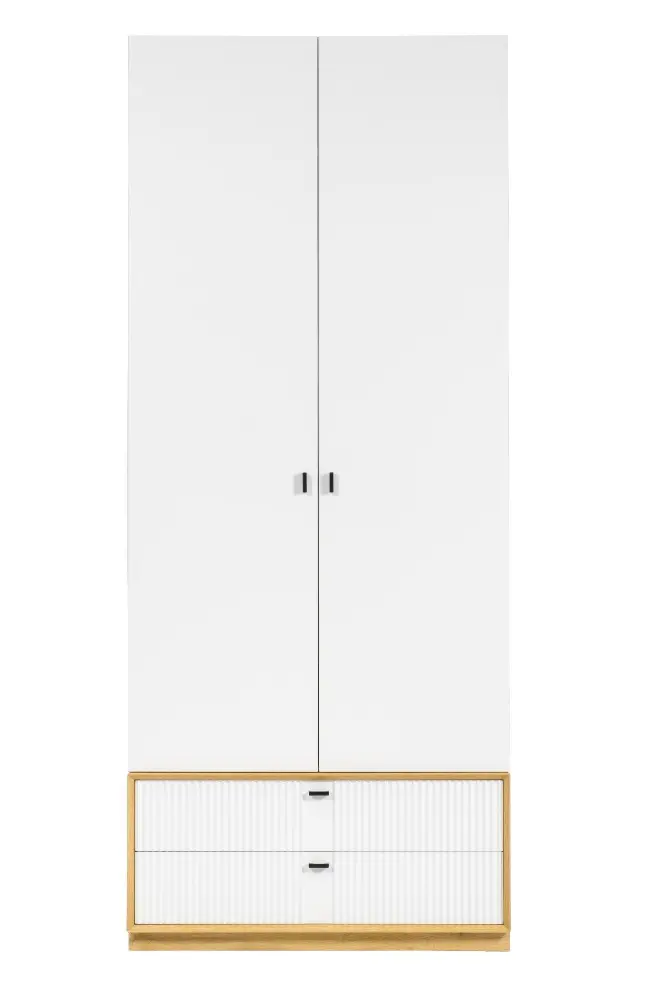 Шкаф двухстворчатый Бари  (Дуб Золотой/Белый) ЛД | Интернет магазин Масса Мебель