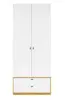 Шкаф двухстворчатый Бари  (Дуб Золотой/Белый) ЛД | Интернет магазин Масса Мебель