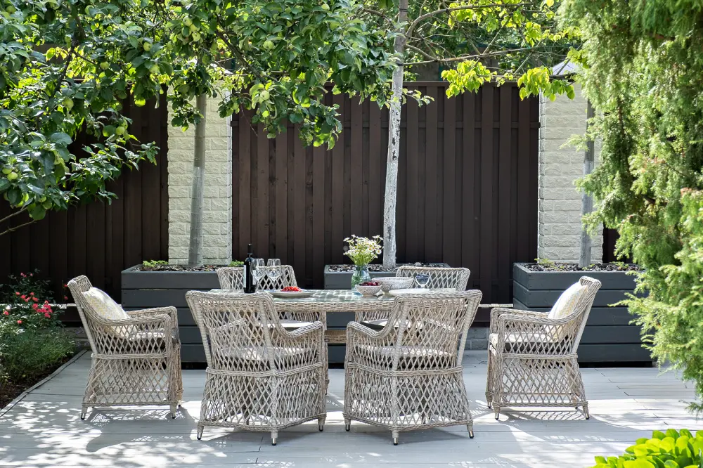 "Латте" обеденная группа плетеная, цвет бежевый (sis) | Интернет магазин Масса Мебель