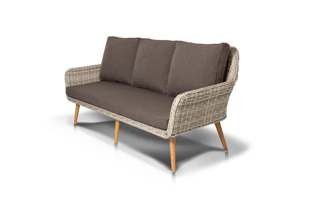 "Прованс" диван из искусственного ротанга трехместный, цвет бежевый (sis) | Интернет магазин Масса Мебель