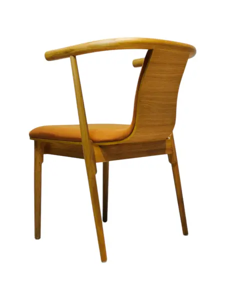 Стул мягкий Рига Д-2 оранжевый велюр-каркас дуб, MASSA | Интернет магазин Масса Мебель