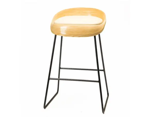 Барный стул TON ясень/черный/domus milk (MON) Выставочный образец | Интернет магазин Масса Мебель