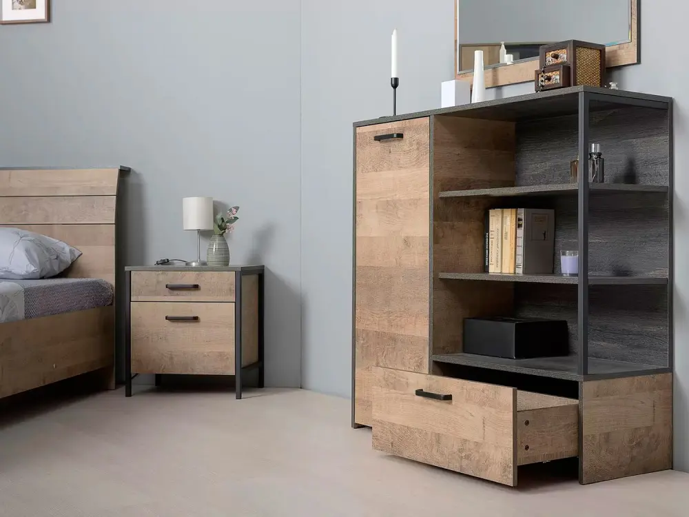 Кровать Трувор 11.34 N Дуб Гранж Песочный (Mob) | Интернет магазин Масса Мебель