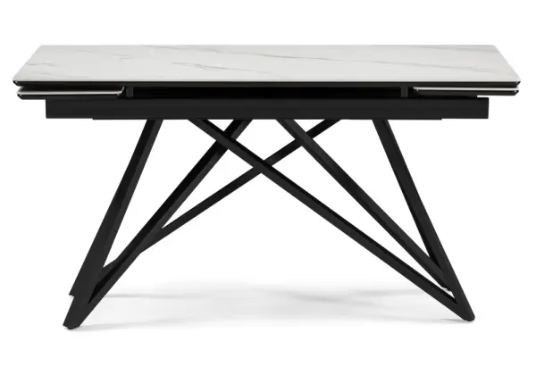 Стол обеденный раскладной Вектор (Белый матовый)