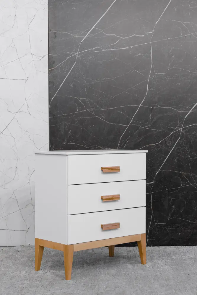 Комод с пеленальным столиком Terra белый/дерево (ANT) 