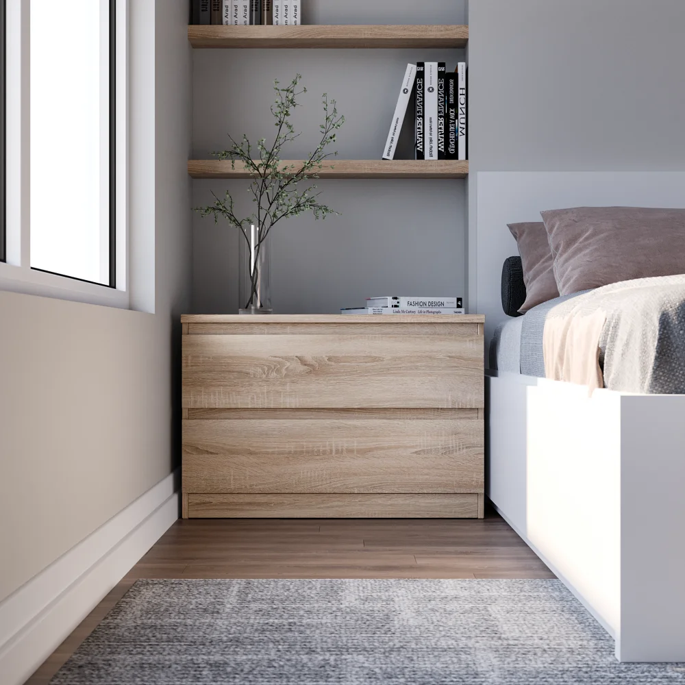 Комод Мальта дуб сонома 2 ящика 80х54 (GL) | Интернет магазин Масса Мебель