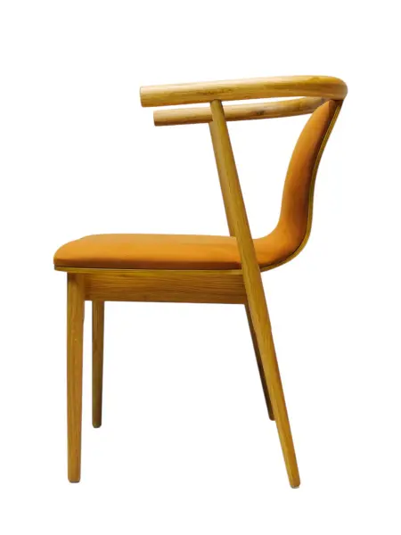 Стул мягкий Рига Д-2 оранжевый велюр-каркас дуб, MASSA | Интернет магазин Масса Мебель