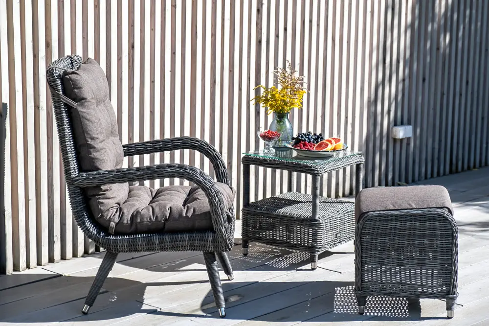 "Толедо" кресло плетеное с подушками, цвет графит (sis) | Интернет магазин Масса Мебель