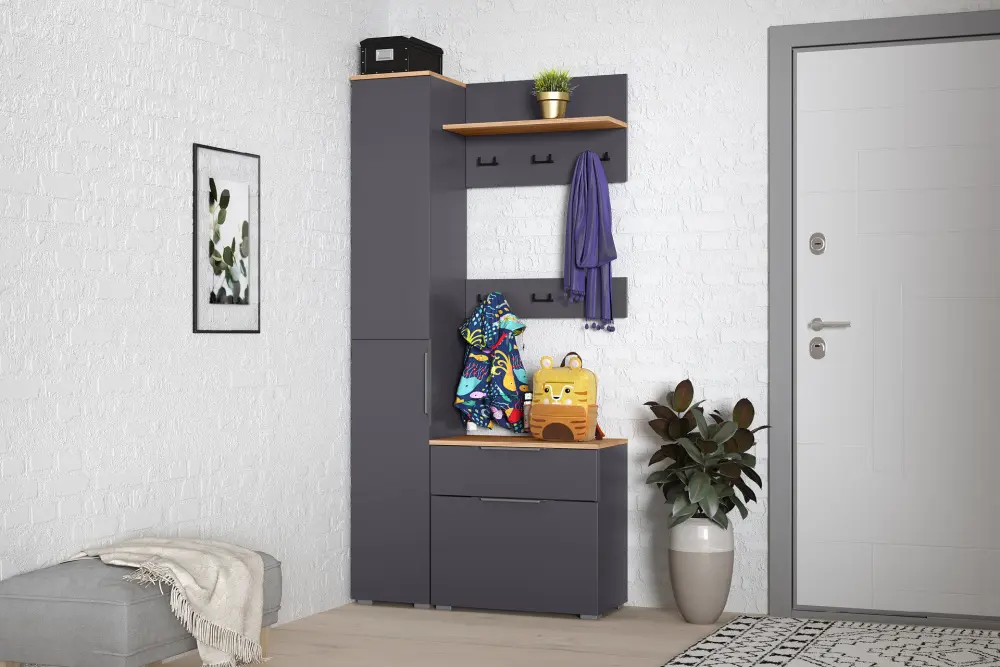 Вешалка Октава 15.14.02 Серый Графит (Mob) | Интернет магазин Масса Мебель